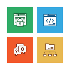SEO AND DEVELOPMENT LINE ICON SET