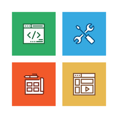 WEB DEVELOPMENT LINE ICON SET