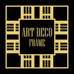 Art Deco vintage ornamental retro border frame. Old retro art deco element for vintage design. Retro art deco style.