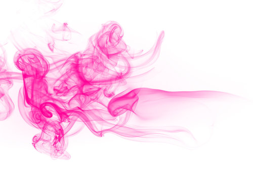 Pink smoke abstract on white background