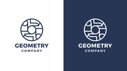 Geometric Logotype template, positive and negative variant, corporate identity for brands, circle product logo
