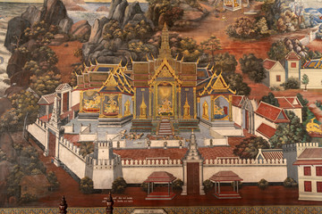 White castle in Wat Phra Kaew murals © Nick Dale