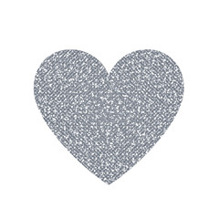 Silver Glitter Heart Pattern. Vector Shape.