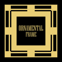 Art Deco vintage ornamental retro border frame. Old retro art deco element for vintage design. Retro art deco style.