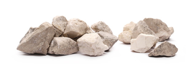 Rock wall isolated on white background