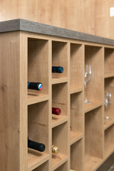 Fototapeta na wymiar Wine cabinet in modern kitchen interior