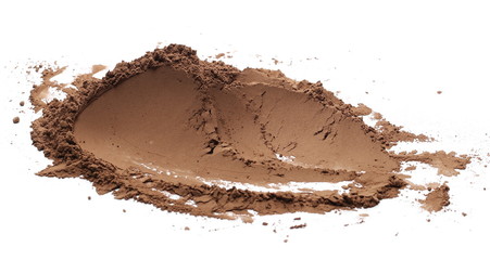 Cocoa powder pile isolated on white background