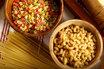 Assorted uncooked pasta