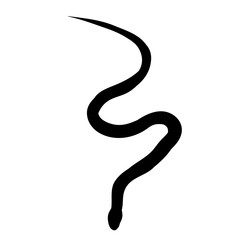 snake crawling, black silhouette