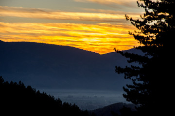 View to the capital city Sarajevo from the mountain Trebevic