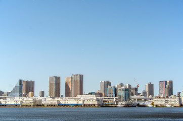 Bayside cityscape in Tokyo, Japan
