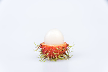 Fresh rambutan : rambutan sweet delicious fruit on white background