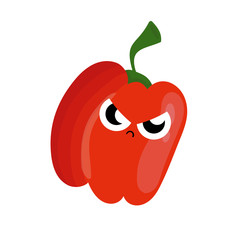 Funny happy pepper vegetable drawing illustration isolated