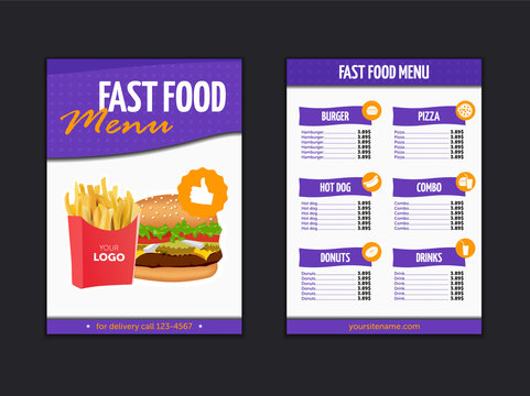Fast food flyer design vector template in A4 size.Brochure and Layout Design.food concept. vector