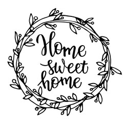 Original hand lettering Home sweet home
