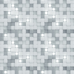 Seamless pattern of white and glowing tiles 3D render