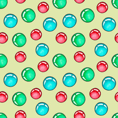  Seamless background with colorful glass balls.