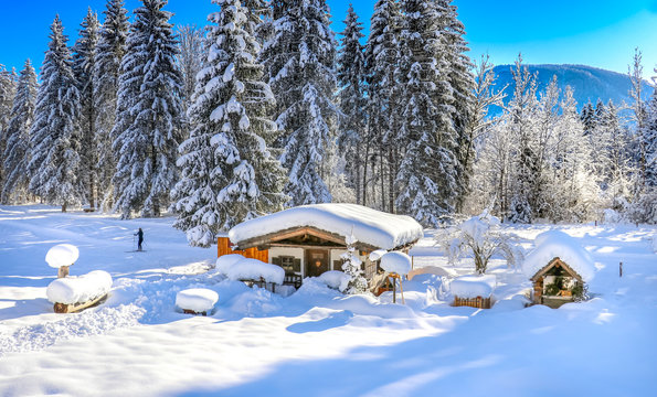 Langlaufen im Winter Paradies Wintersport Schnee Sonne Reit im Winkl Bayern