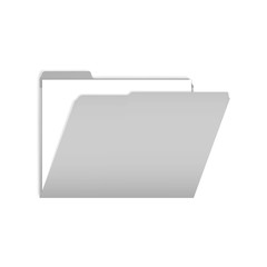 Open tabbed file folder with document inside, realistic vector mockup