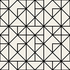 Abstract geometric triangle square pattern. A seamless vector background. Stylish graphic pattern. Black and white ornament