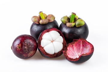 Mangosteens Queen of fruits,mangosteen  on white background