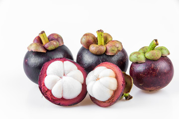 Mangosteens Queen of fruits,mangosteen  on white background