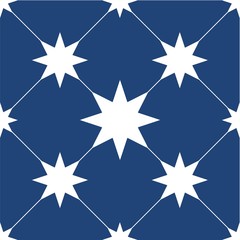 Obraz premium Blue Portuguese tiles pattern - Azulejos vector, fashion interior design tiles 