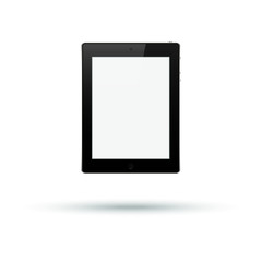 black isolated tablet on white background