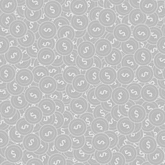 American dollar silver coins seamless pattern. Com