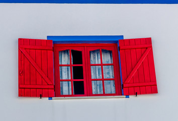 Red window, Alentejo, Portugal
