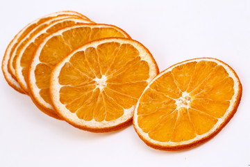 Dried orange isolated, on the white background