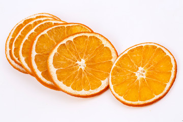 Dried orange isolated, on the white background