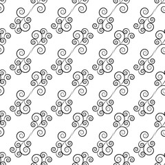 Black abstract twig seamless pattern. Fashion graphic background design. Modern stylish abstract texture. Monochrome template for prints, textiles, wrapping, wallpaper, website. Vector illustration.