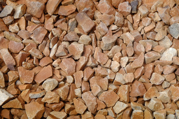 Rail road track ballast stone gravel close-up as background
