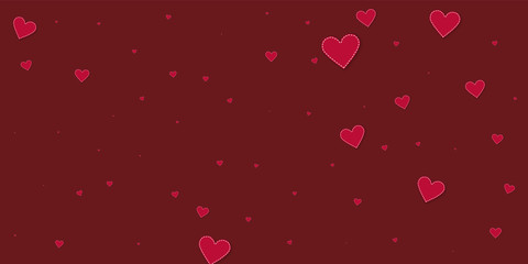 Red heart love confettis. Valentine's day falling 