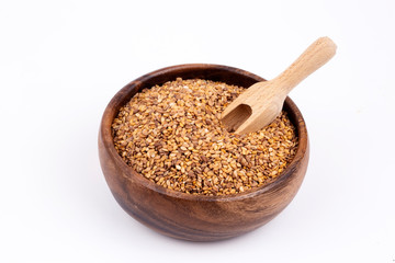 Sesame seeds isolated on white background top view