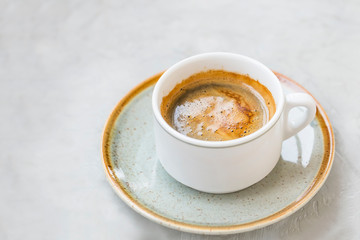 Espresso coffee cup closeup
