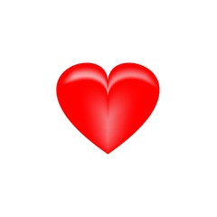 Heart 3D isolated. Red sign on white background. Romantic silhouette symbol linked, join, love, passion and wedding. Colorful mark of valentine day. Design modern element. Vector illustration.