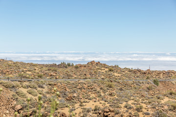 Fototapeta na wymiar Mar de Nubes, Sea Cloud on the High Mountains Phenomenon in Tenerife, Canary Island