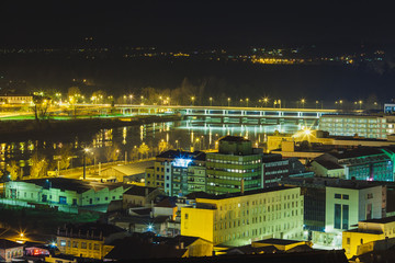 Fototapeta na wymiar view on a small european town in the night