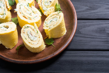 Homemade Eggs omelet rolls