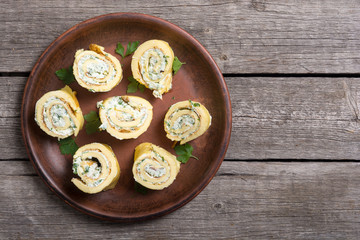 Homemade Eggs omelet rolls