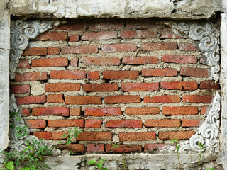 cracked concrete vintage brick wall background