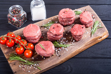 Raw filet mignon