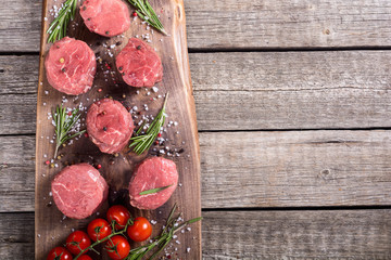 Raw filet mignon