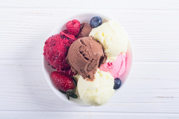 Mix of ice cream ball