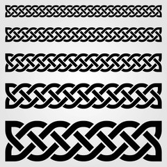 Celtic style border isolated on white background. Vector illustration