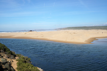 Praia Bordeira at the West Coast of the Algarve in Portugal