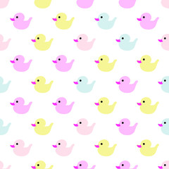 Children's seamless pattern design. Rubber duck. Vector background.