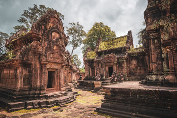Naklejka premium Banteay Srei - Hindu Tempel in Kambodscha